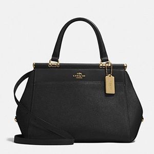 Coach Pebbled Leather Bag - Black